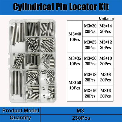 Stainless Steel Cylindrical Pin M1 M1.5 M2 M2.5 M3 M4 M5 M6 M8 Locating Dowel Fixed Shaft Solid Fixing Lock Pin Metal Rod Set