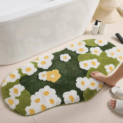 Floor Moss Carpet Thick Great Water Absorption Non Slip Soft Bathroom Rug Bedroom Entry Bath Shower Bathtub Carpet