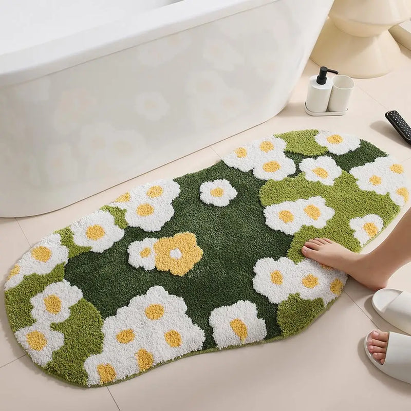 Floor Moss Carpet Thick Great Water Absorption Non Slip Soft Bathroom Rug Bedroom Entry Bath Shower Bathtub Carpet