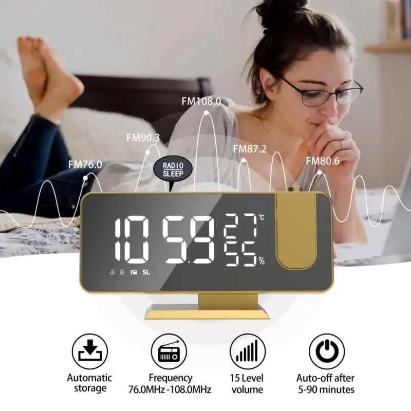 LED Digital Smart Alarm Clock Watch Table Electronic Desktop Clocks USB Wake Up Clock Bedroom Bedside Clock Snooze Function