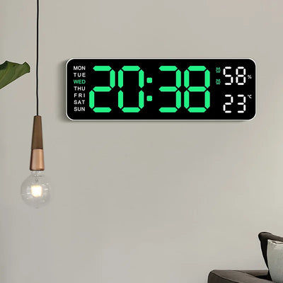 Smart Mute LED Electronic Night Alarm Wall Clock Modern Desk Clock Minimalist Thermometer Calendar Time Cube Clock Home Decor