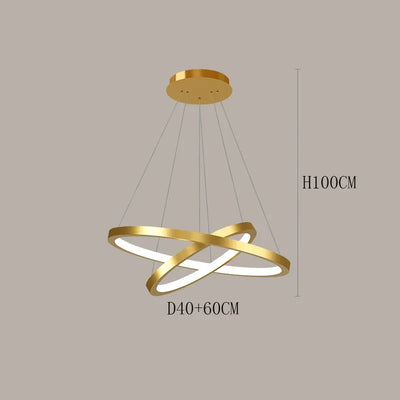 Modern Luxury Living Room chandelier Nordic originality Steel Ring LED Pendant Light Restaurant The hotel lobby home decor items