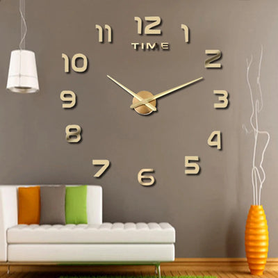 Fashion Modern Design Large Wall Clock 3D DIY Quartz Clocks Watches Acrylic Mirror Stickers Living Room Home Decor Horloge