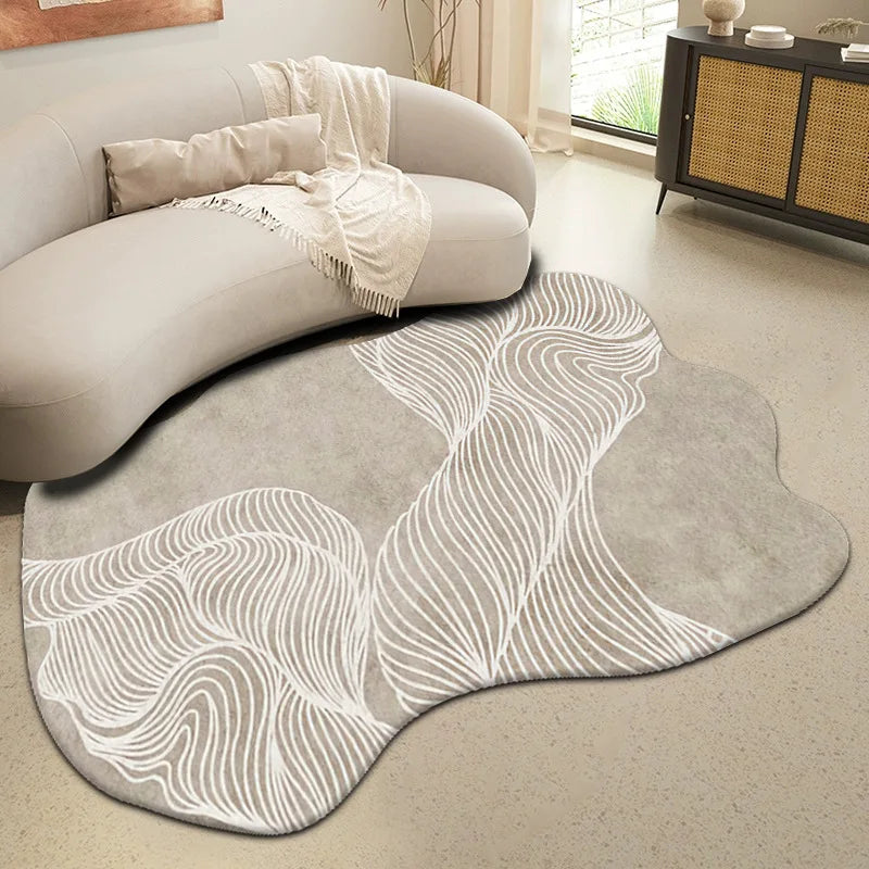 Rug Faux Cashmere Shaped Living Room Carpet Full Bedroom Bedside Rug Gradient Colour Sofa Blanket Coffee Table Floor Cushion