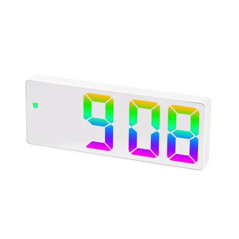 LED Alarm Clock Electronic Student Digital Clock Voice Control Dual Snooze 12/24H Dual Alarms Temperature Mute Table Clock