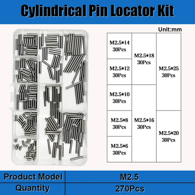 Stainless Steel Cylindrical Pin M1 M1.5 M2 M2.5 M3 M4 M5 M6 M8 Locating Dowel Fixed Shaft Solid Fixing Lock Pin Metal Rod Set