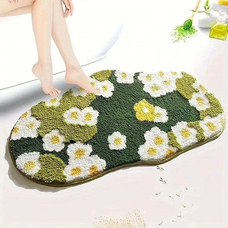 Floor Moss Carpet Thick Great Water Absorption Non Slip Soft Bathroom Rug Bedroom Entry Bath Shower Bathtub Carpet