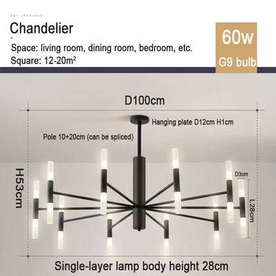 Modern LIving Room Chandeliers Nordic Hanging Lighting Lustre Fixtures Luminaire Dining Room Industrial Restaurant Pendant Lamps