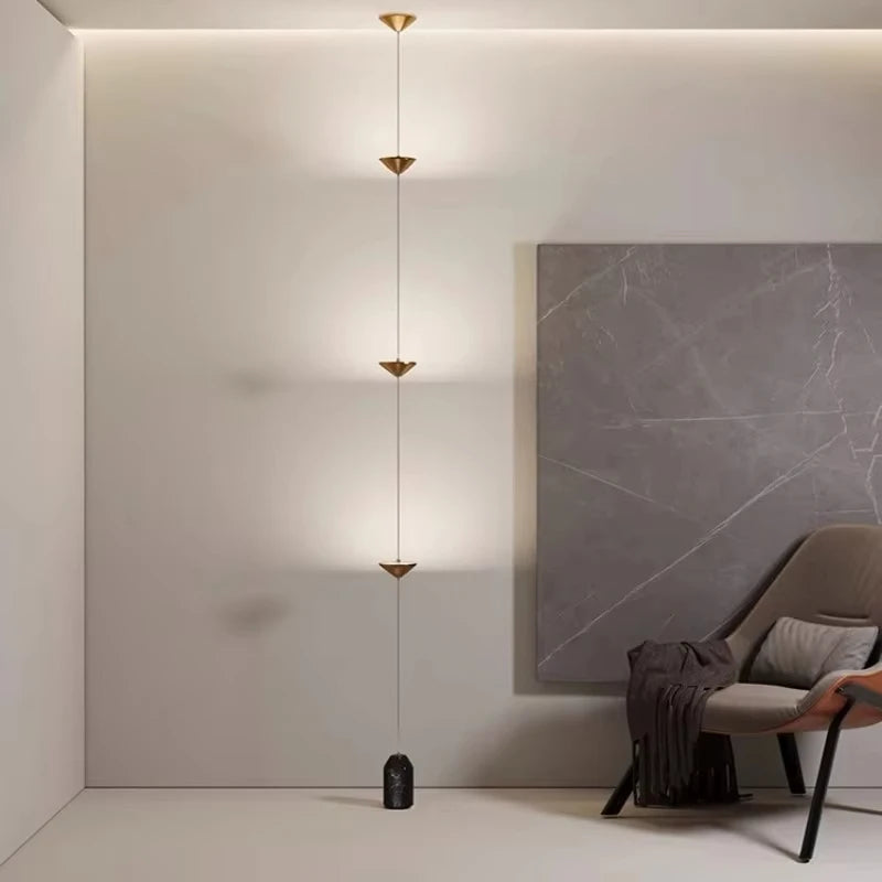 Modern Living Room Hallway Wall Floor Lamp Cone Desigh Art Decorative Iron Hanging Cable Floor Lamp For Bedroom Indoor LED Lamp