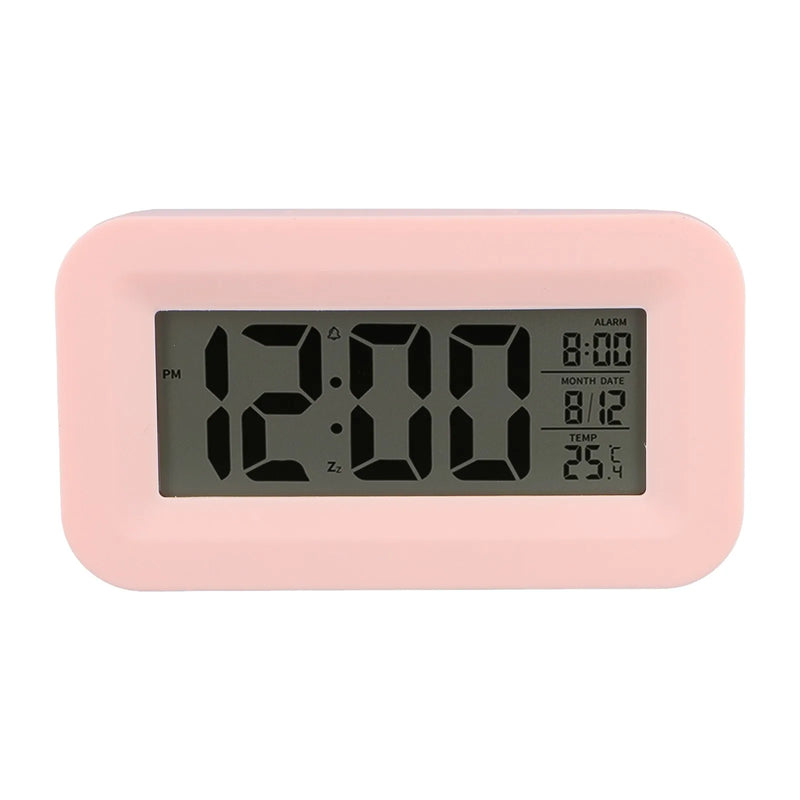 LED Digital Alarm Clock Electronic Digital Alarm LCD Screen Desktop Table Clocks For Home Office With Calendar Thermometer