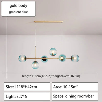 Modern Minimalist Hanging Lamp Nordic Ceiling Chandelier For Dining Room Kitchen Island Glass Ball Living Room Pendant Light