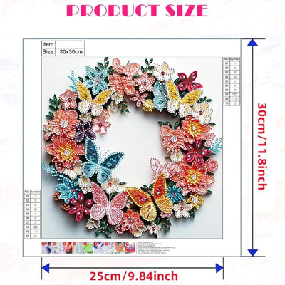 GATYZTORY Butterfly Wreath Special Shaped Diamond Painting Kit Table Top Diamond Painting Ornament Kits Home Decoration