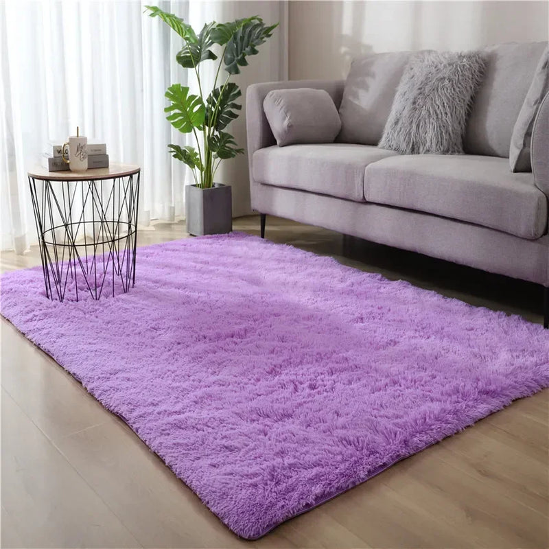 Thick Living Pink Rug Anti Room Fluffy Large Carpets Bedroom Decoration Soft Carpet Plush Carpets Solid Slip Floor