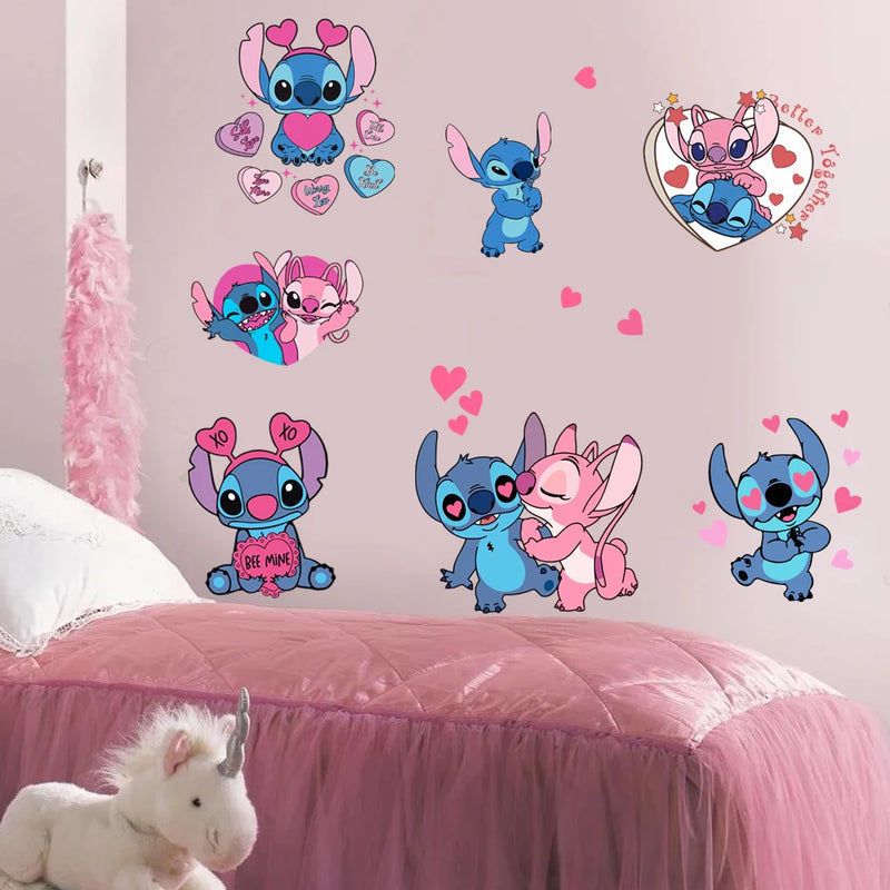 Cartoon Lilo & Stitch Rainbow Wall Stickers For Kid&