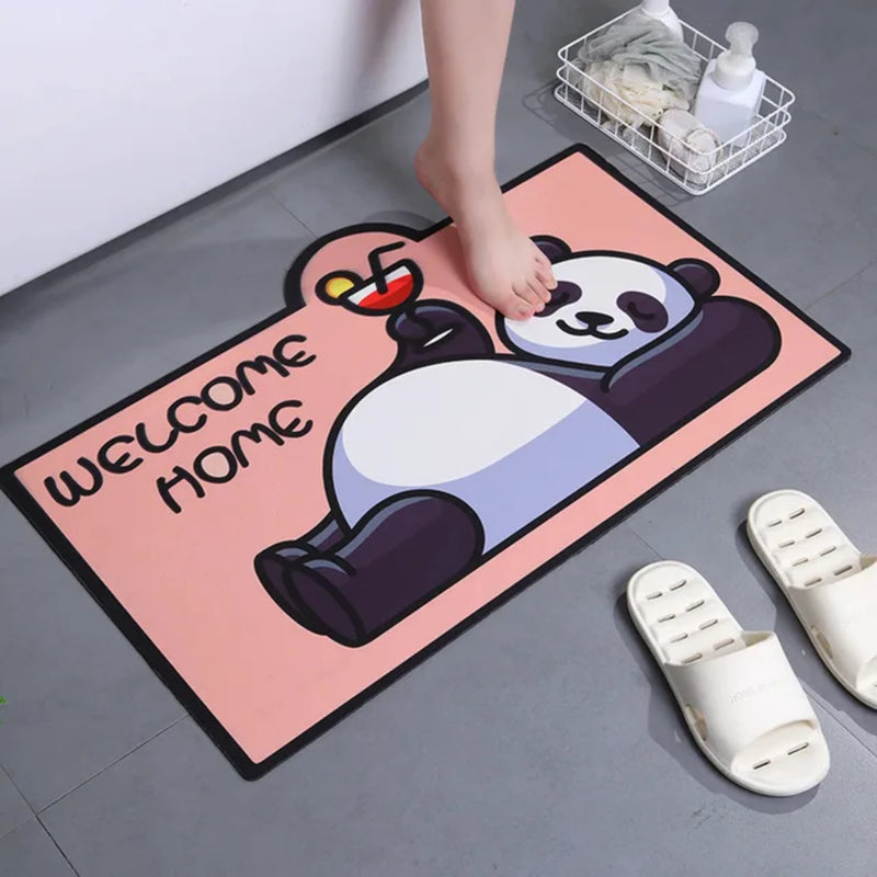 Super Absorbent Cartoon Panda Bathroom Mat - Cute Animal Rug for Bedroom, Entrance, Shower - Soft and Cozy Floor Carpet - Best f