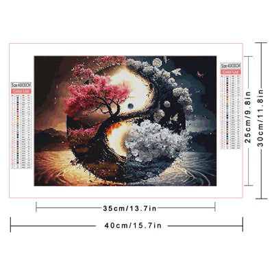 HUACAN Diamond Painting Novelty 2023 Tree Landscape Mosaic Needlework Full Kits Embroidery Tai Ji Cross Stitch Kits Unique Gift