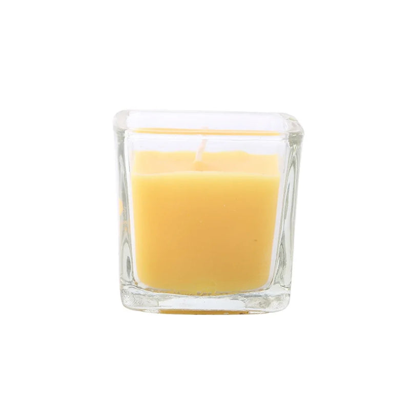 Candy Color Natural Plant Scented Candles Help Sleep Strawberry Lavender Jasmine Rose Scented Glass Square Cup Perfume Candles