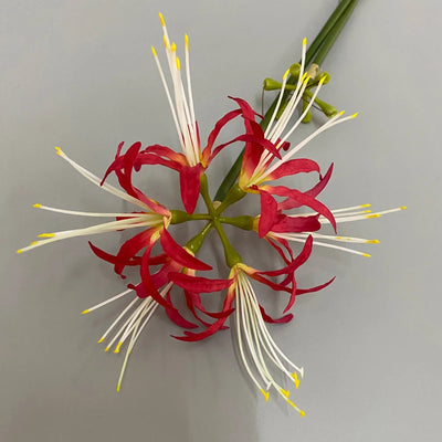 Artificial Flowers Red Spider Lilies Silk Flowers Outdoor Fake Plants Long Branch Fake Flower For Home Garden Decoration