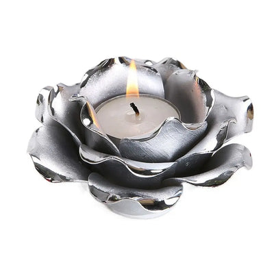 Light Luxury 3D Rose Flower Candlestick Handicraft Exquisite Lotus Candle Holder Simple Emulation Flower Ornaments Photo Props