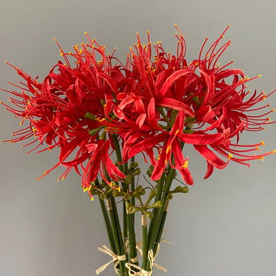 Artificial Flowers Red Spider Lilies Silk Flowers Outdoor Fake Plants Long Branch Fake Flower For Home Garden Decoration