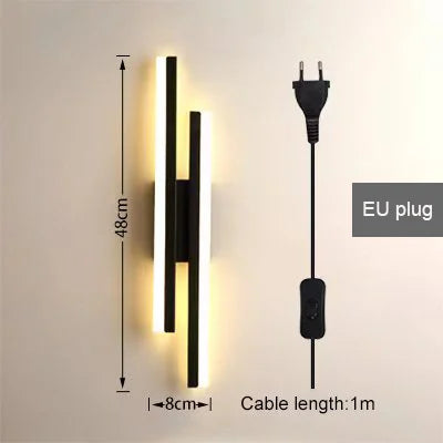 LED Bedroom Wall Lamp Wall Sconces Copper Line Pipe Acrylic Lampshade Indoor Lighting for Living Room Corridor Light Fixture