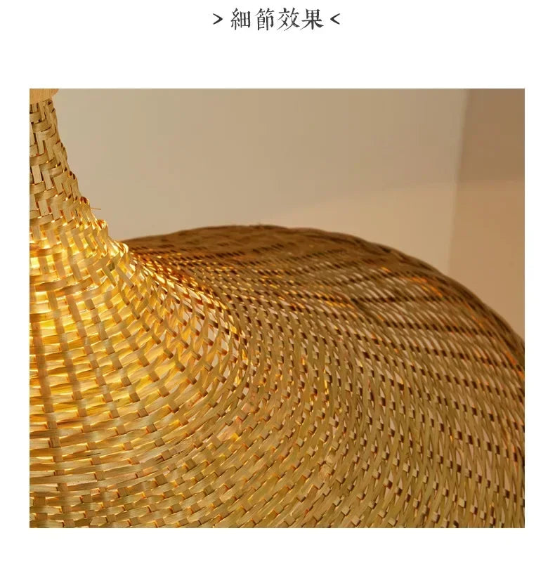 Bamboo Hanging Lamp Pendant Ceiling Light Rattan Wicker Lustre Hand Knit Braiding Suspended Home Dining люстра потолочная