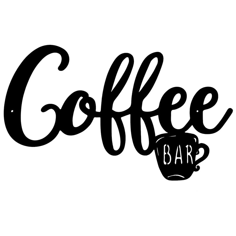 Metal Coffee Bar Sign Rustic Coffee Bar Hanging Wall Decor Coffee Signs Art Plaque Black Letter Silhouette Cafe Bar Club Poster