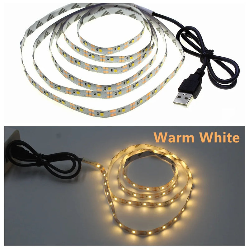 Rgb Usb 5V Led Strip Lights For Smart TV Backlight Night Light Living Gaming Wall Room Christmas Decor Lighting Atmosphere Lamp