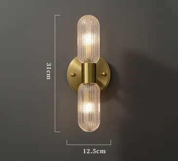 LED Bedroom Wall Lamp Wall Sconces Copper Line Pipe Acrylic Lampshade Indoor Lighting for Living Room Corridor Light Fixture