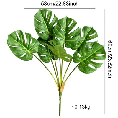 88 CM Tropical Artificial Tree Plants Palm Leaves Plastic Branch Fake Indoor Plastic Plants Tree Garden Home Decor Accessories