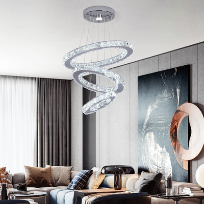 Crystal Luxury Pendant Lights for Living Room Remote Control Chandelier Lamp Bedroom Dining Room Smart Hanging Lighting Fixtures