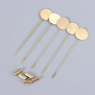 10pcs/set Gold&Silver Plated Simulated Alloy Long Brooch Pin DIY Lapel Dress Jewelry Making Brooches Base/Tray Accessories New