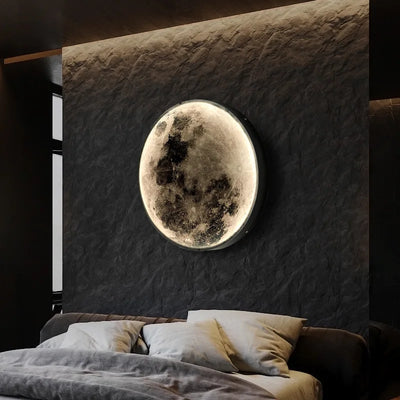 Nordic Modern Designer Art Minimalist Moon Wall Lamp Foyer Gallery Background Bedroom Bedside Roof Creative Decoration Hotel Bar