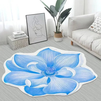 Simple Flower Shape Easy Care Living Room Carpet Large Area Nonslip Dirt Resistant Bedroom Rug Washable Household Absorbent Rugs