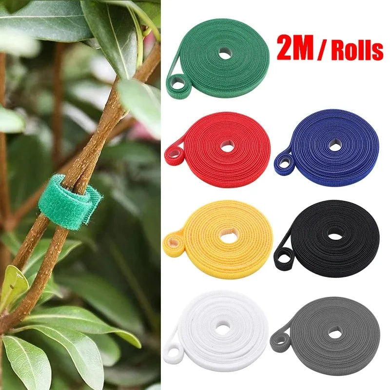 Green Garden Twine Plant Ties Nylon Plant Bandage Garden Hook Loop Bamboo Cane Wrap Support Garden Accessories