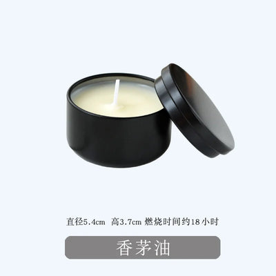 Burning 18h Citronella Anti-mosquito Aromatherapy Candles Black Tin Can Hotel Home Environment Friendly Soy Aromatic Candle