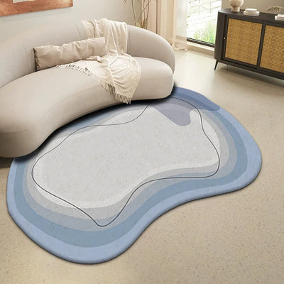 Rug Faux Cashmere Shaped Living Room Carpet Full Bedroom Bedside Rug Gradient Colour Sofa Blanket Coffee Table Floor Cushion