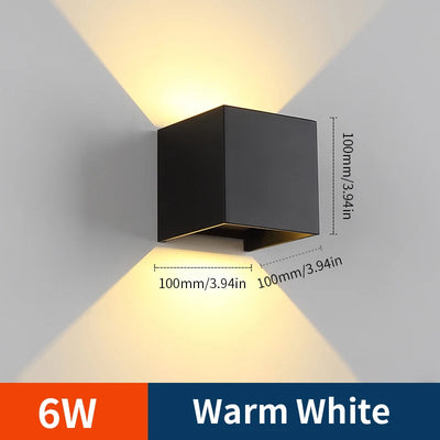 LED Modern Wall Lamp AC110V 220V 6W Cold White/Warm White Adjustable Surface Mounted Cube Led Garden Porch Light Indoor Outdoor