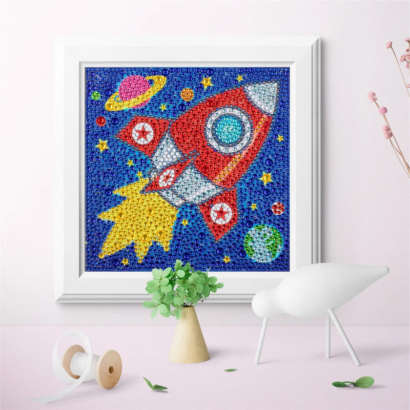 DIY Diamond Painting by Number Kits for Kids Cartoon Animal Picture Crystal Rhinestone Diamond Embroidery for Children Gifts