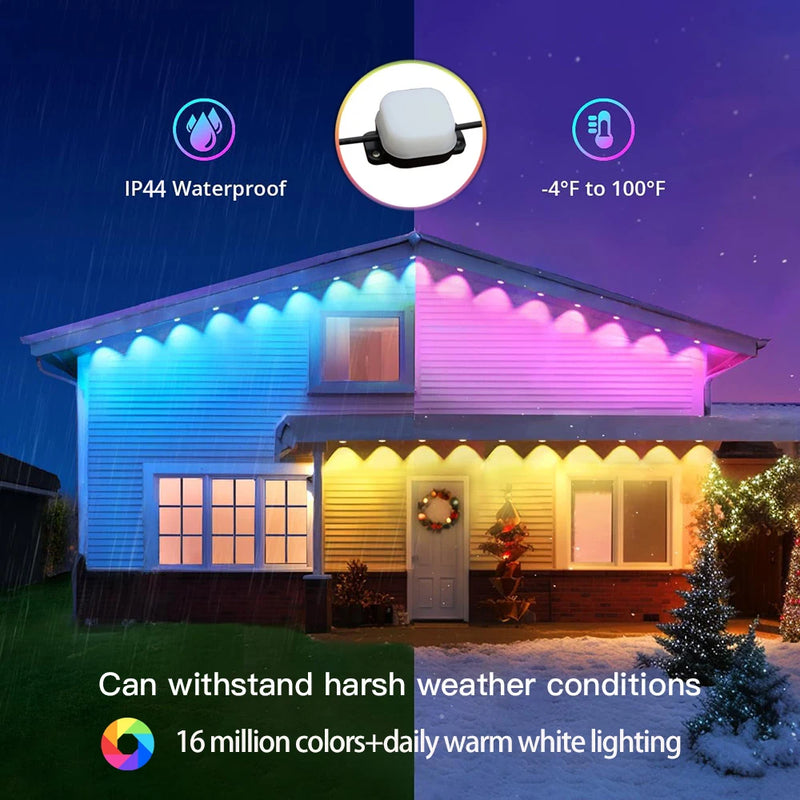 17/15M LED Outdoor Ambient Lights Eaves Camp Gardens Corridors Music Sensing Dynamic RGB Flow Lamp Wall Lighting Night Light