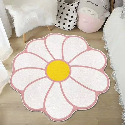 Simple Flower Shape Easy Care Living Room Carpet Large Area Nonslip Dirt Resistant Bedroom Rug Washable Household Absorbent Rugs