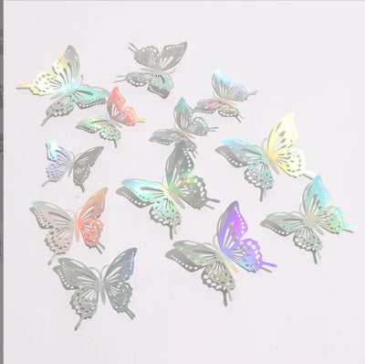 12 Pcs/Set 3D Wall Stickers Hollow Butterfly for Kids Rooms Home Wall Decor DIY Mariposas Fridge stickers Room Decoration