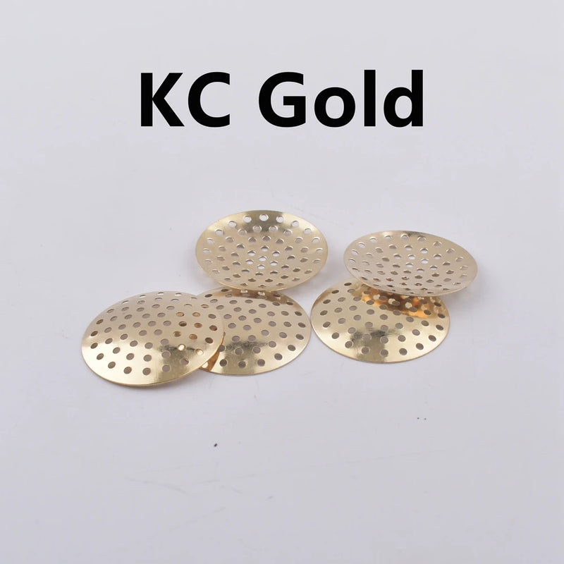 50PCS/lot 14-25mm Pinhole round tray brooch tray DIY handmade jewelry accessories For Diy Brooches Making Findings