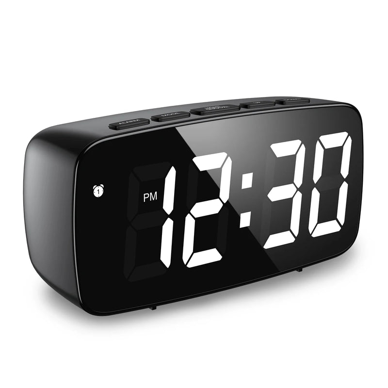 ORIA Alarm Clock Digital LED Clock Voice Control Snooze Time Temperature Display Night Mode Reloj Despertador Desktop Clocks