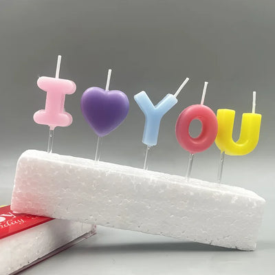 Letter "I Love You" Confession Candles for Valentine's Day, Love Atmosphere, Birthday Candles 2025 New