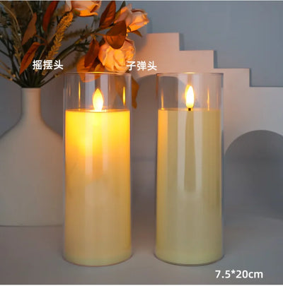 1Pcs Lvory LED Candles Battery Operated, Flickering Flameless Candles with Remote Timer,LED Flickering Candles with 3D Flame