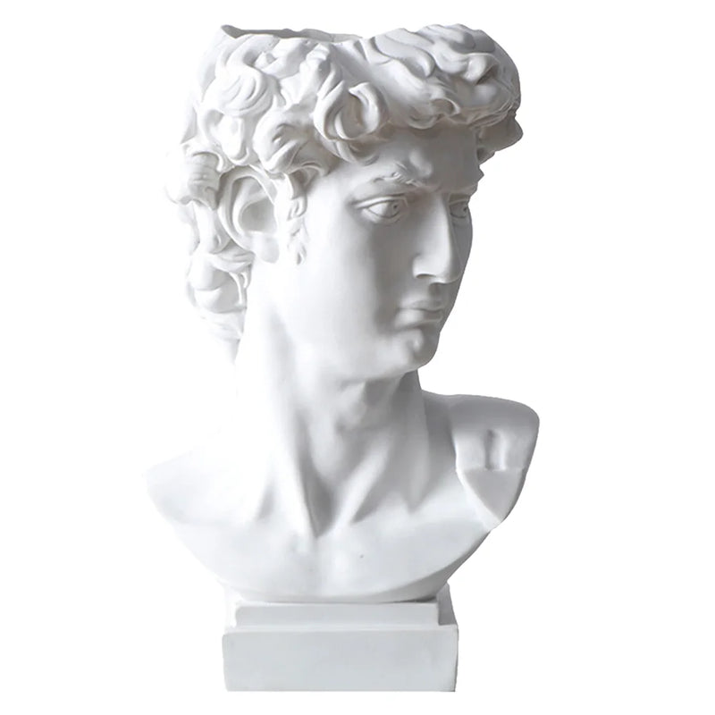 Vases Pen Holder Bust Planter Sticker Statue of David Greek Renaissance Decor White Holders Child