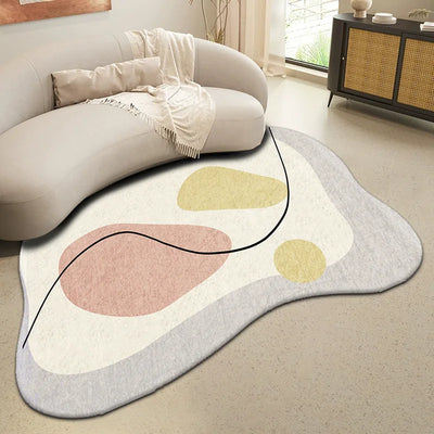 Rug Faux Cashmere Shaped Living Room Carpet Full Bedroom Bedside Rug Gradient Colour Sofa Blanket Coffee Table Floor Cushion