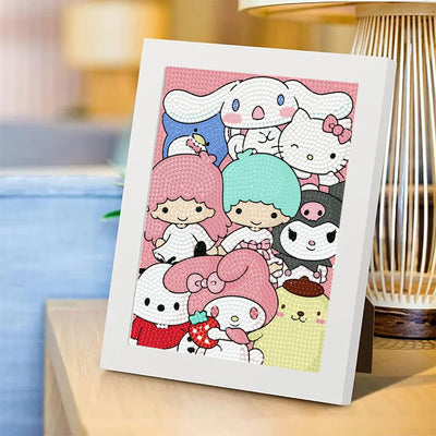 Sanrio Diamond Painting New Hello Kitty Kuromi Full Round Diamond Mosaic Art 5D DIY Cross Stitch Kits Home Decor with Frame