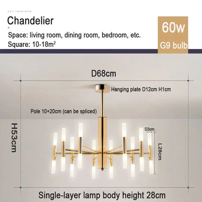 Modern LIving Room Chandeliers Nordic Hanging Lighting Lustre Fixtures Luminaire Dining Room Industrial Restaurant Pendant Lamps